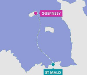 route map of st malo to guernsey by ferry