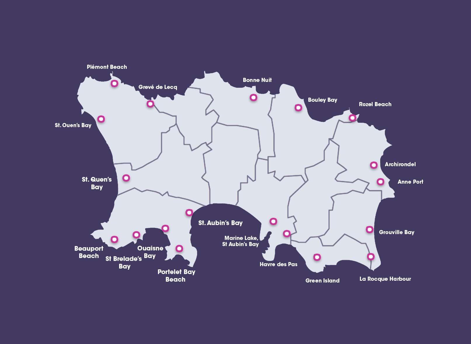 Map Of Jersey Beaches Jersey Outdoor Activities | Travel Guides | Condor Ferries