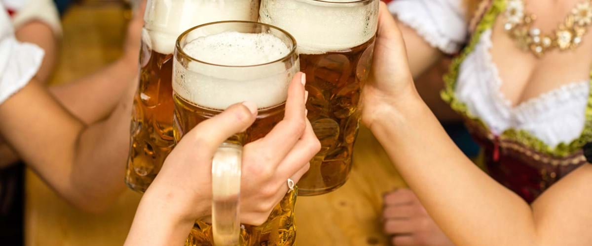 Sharing a drink at Oktoberfest